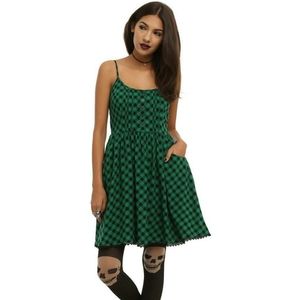 Green & Black Plaid Dress
